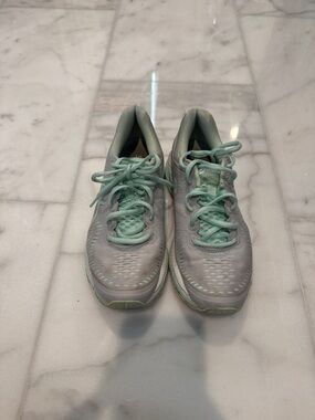 Asics Women's Mint Green and Light Gray Running Shoes